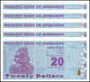 ZIMBABWE 20 DOLLAR BANKNOTE, 2009, NEW