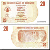 Zimbabwe 20 Dollar Bearer Cheque, 2006, NEW - 100Trillions.com