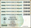 Zimbabwe 25 Million Dollar Bearer Cheque, 2008, USED - 100Trillions.com