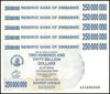 Zimbabwe 250 Million Dollar Bearer Cheque, 2008, USED - 100Trillions.com