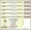 Zimbabwe 250,000 Dollar Bearer Cheque, 2007, USED - 100Trillions.com