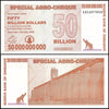 Zimbabwe 50 Billion Dollar Banknote Special Agro Cheque, 2008, New - 100Trillions.com