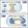 Zimbabwe 5,000 Dollar Bearer Cheque, 2007, NEW - 100Trillions.com