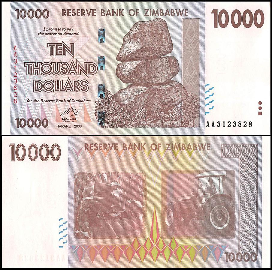 ZIMBABWE 10 000 DOLLAR BANKNOTE 2008 NEW Onehundredtrillion zimbabwe-10-000-dollar-banknote-2008-new-onehundredtrillion