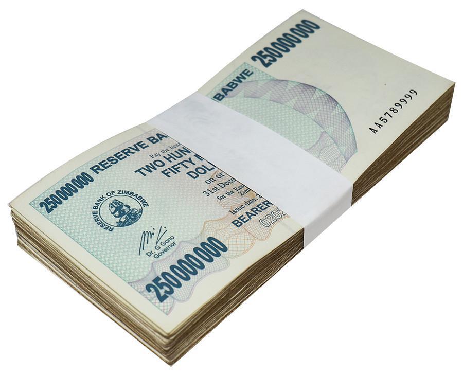 ZIMBABWE 250 MILLION DOLLAR BEARER CHEQUE, 2008, USED ...