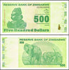 ZIMBABWE 500 DOLLAR BANKNOTE, 2009, NEW